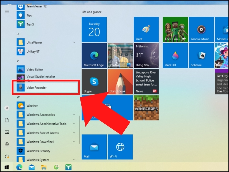 Ghi âm trên laptop Windows 10