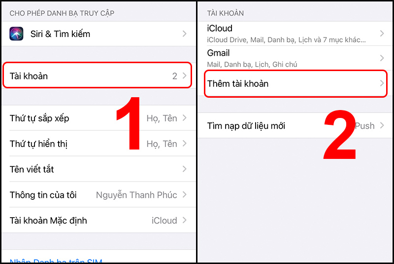Cách đồng bộ danh bạ iPhone lên Gmail