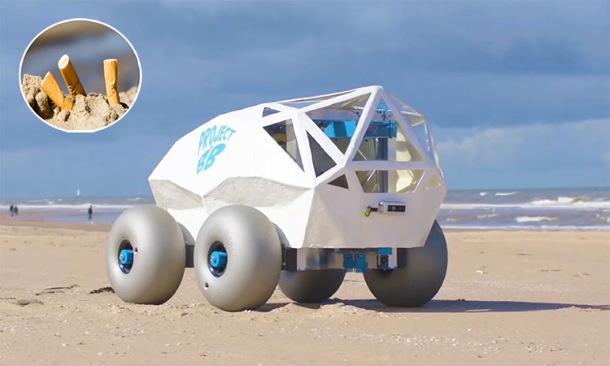 Robot BeachBot giúp loại bỏ đầu lọc thuốc lá trên bãi biển